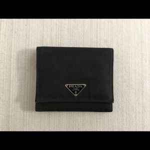 Prada Nylon Tri Fold black wallet